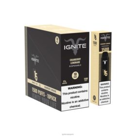 IGNITE V15 stylo vape, paquet de 10 limonade aux canneberges B0J8299 | IGNITE Vape Paris