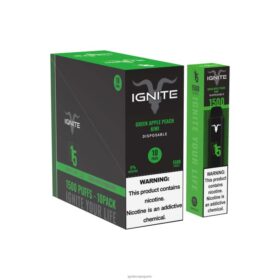 IGNITE V15 stylo vape, paquet de 10 pomme verte pêche kiwi B0J82101 | IGNITE France