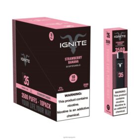 IGNITE V35 stylo vape, paquet de 10 fraise banane B0J82128 | IGNITE Vape France