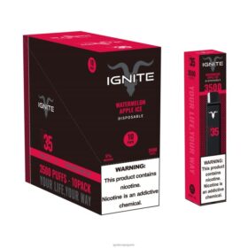 IGNITE V35 stylo vape, paquet de 10 glace aux pommes et à la pastèque B0J82129 | IGNITE France