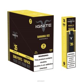 IGNITE V35 stylo vape, paquet de 10 glace à la banane B0J8216 | IGNITE Vape France